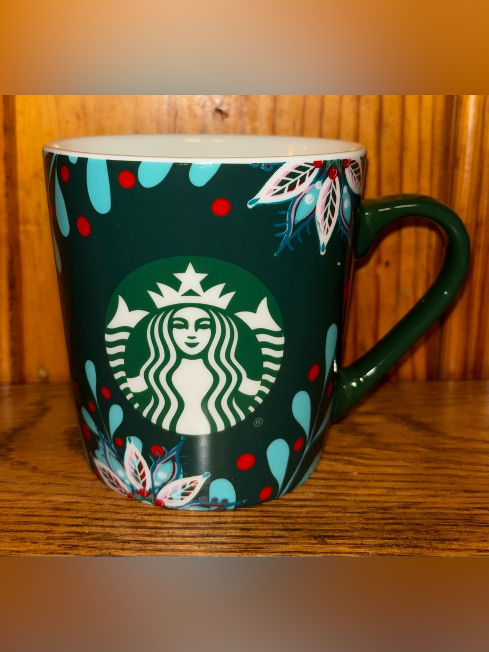Starbucks 2020 Green Holiday Coffee Mug 18oz Excellent Condition
